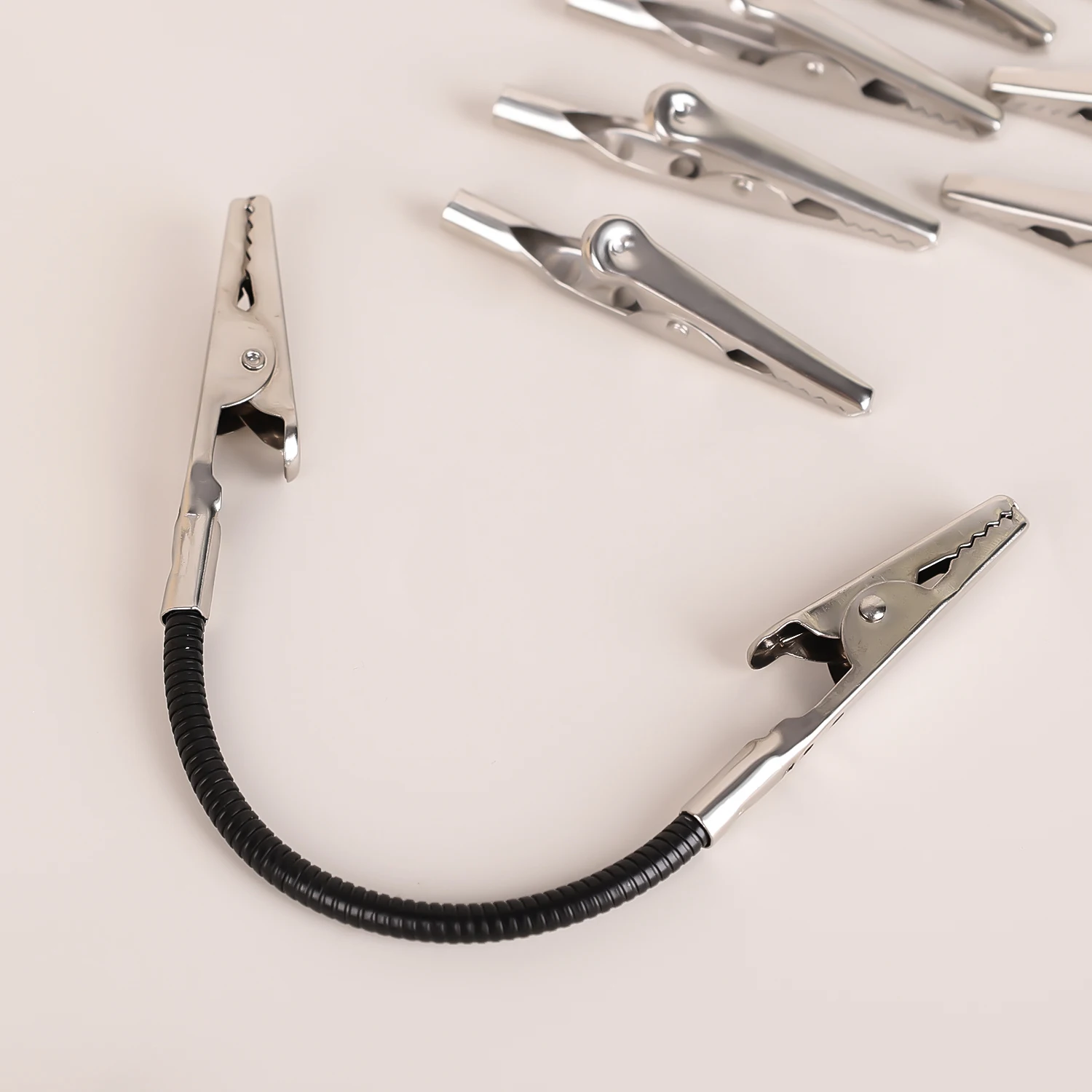 1/50pcs Metal Alligator Clips Crocodile Test Clip Cable Lead Screw Fixing Tools Connectors Silver Electric Test Pins Supplies