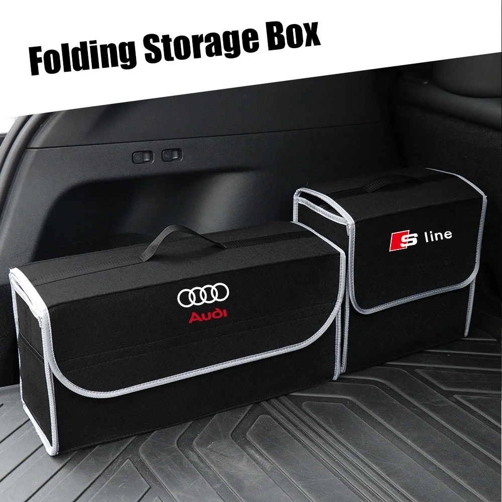 Car Trunk Organizer Storage Box Stowing Tidying Container Bag For Audi Sline A4 B7 B8 B9 A3 8P 8V 8L A5 A6 C6 C5 C7 A1 Q2 Q3