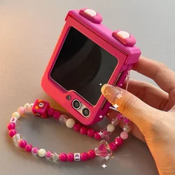 Cute Bracelet Rose Phone Case for Samsung Galaxy Z Flip 6 zflip7 Zflip 5 Z Flip 4 Z Flip 3 Hinge Protector Cover Fundas