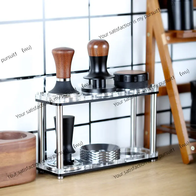 Acrylic double coffee utensils rack 51/53/58 mm powder press storage rack base