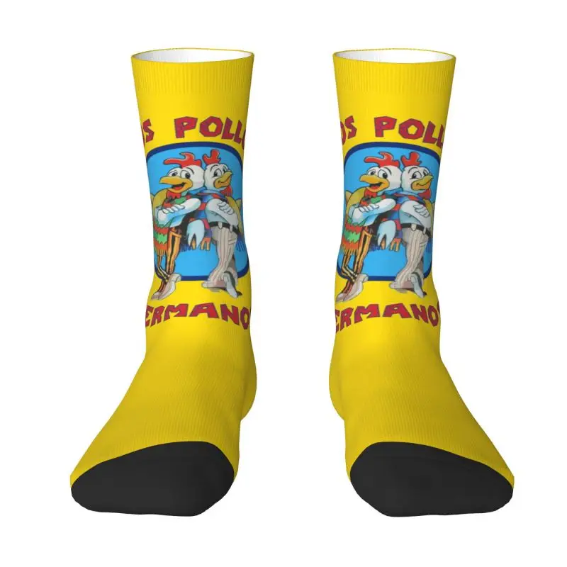 

Fun Mens Distressed Breaking Bad Dress Socks Unisex Warm Breathbale 3D Printing Los Pollos Hermanos Crew Socks