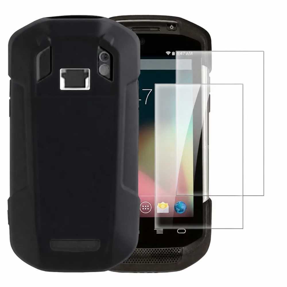 Soft Case + 2 Pack Tempered Glass Screen Protectors For Zebra TC75 Full-Body Protection