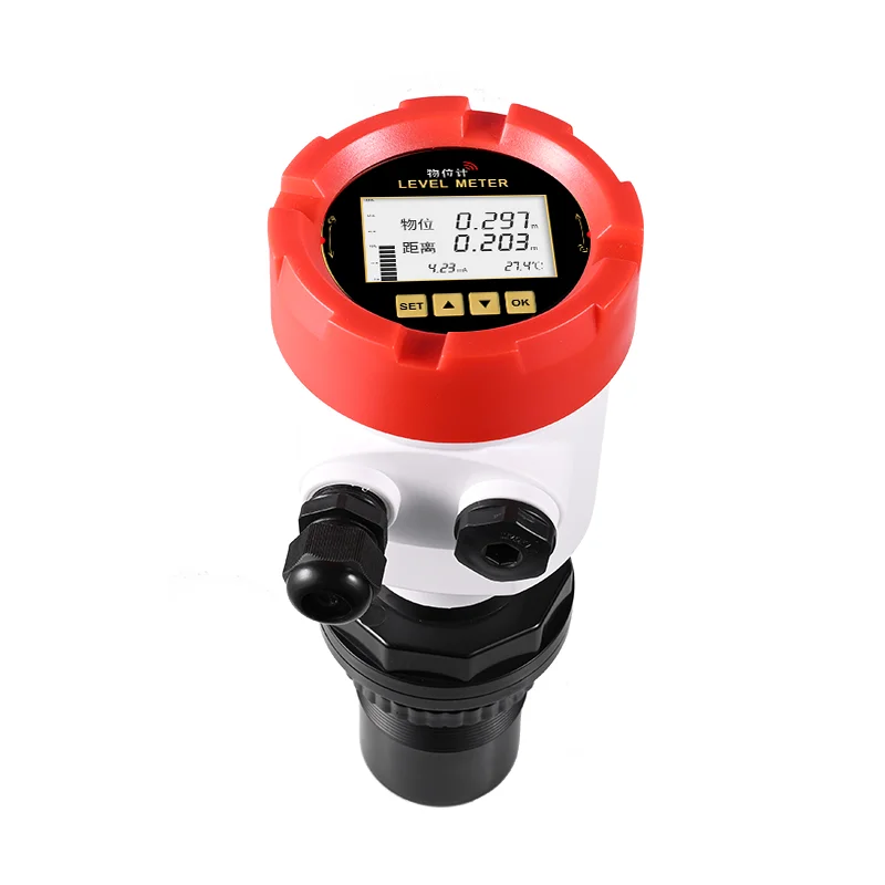 Ultrasonic Liquid Water Level Sensor Transmitter 4-20mA Grain Granary Silo Ultrasonic Level Sensor Transmitter