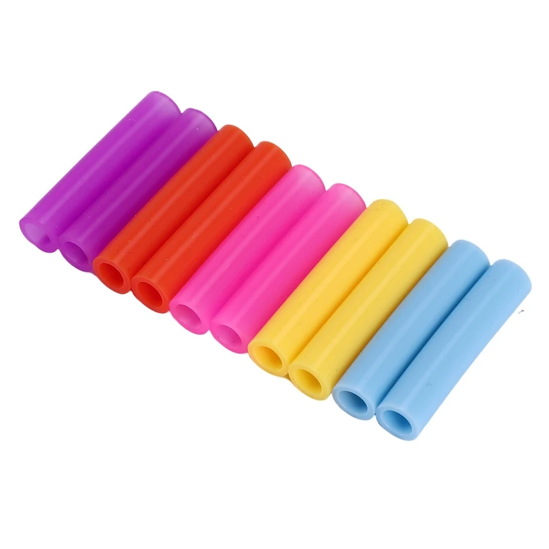 10Pcs Assorted Colors Reusable Silicone Straws Tips Covers For 0.24Inch 6Mm Stainless Steel Drinking Straw