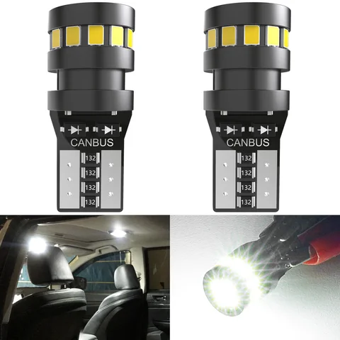 2 светодиодные лампы W5W 194 168 T10 18SMD 2015 с системой Canbus, 12 В, для автомобильных фонарей номерного знака, внутреннего освещения салона и ламп для чтения, цвет света 6000K (белый), а также с возможностью выбора красного цвета.