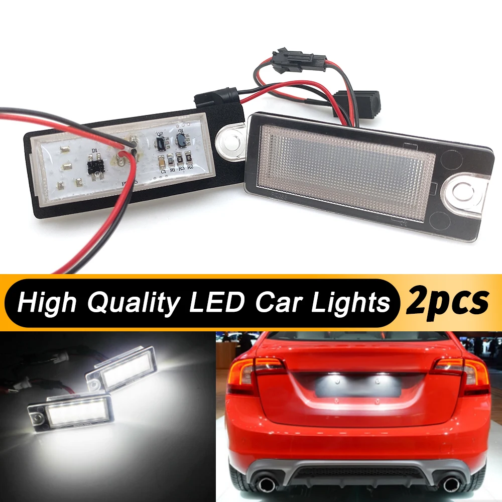 

2 шт. без ошибок, светодиодная лампа номерного знака Canbus для Volvo V70 2001-2007 XC70 XC 70 90 S60 S80, светодиодная лампа номерного знака