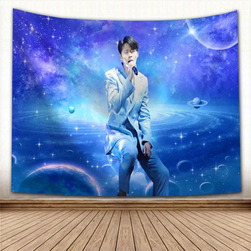 

Custom Hyun Bin KPOP Actor Tapestry Colorful Psychedelic Decorative Carpet Wall Fabric For Room Tapestries Accessories 0929