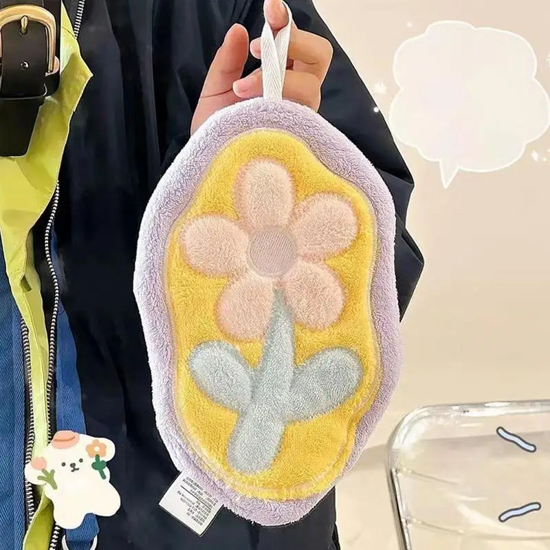 Bathroom Hand Towels Highly Absorbent And Soft Hand Towel Fast-Drying Hangable Flower Towel For Easy Hand Drying Suitable For