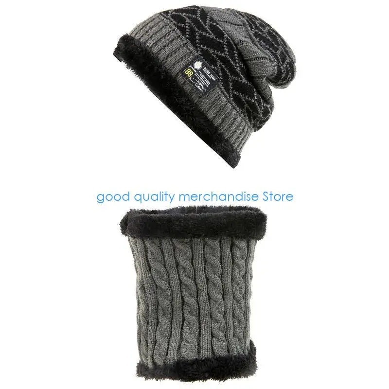 Y5JD الشتاء قبعة الرقبة أدفأ الرجال الصوف بطانة لتدفئة الرأس Skullies قبعة صغيرة الرقبة وا