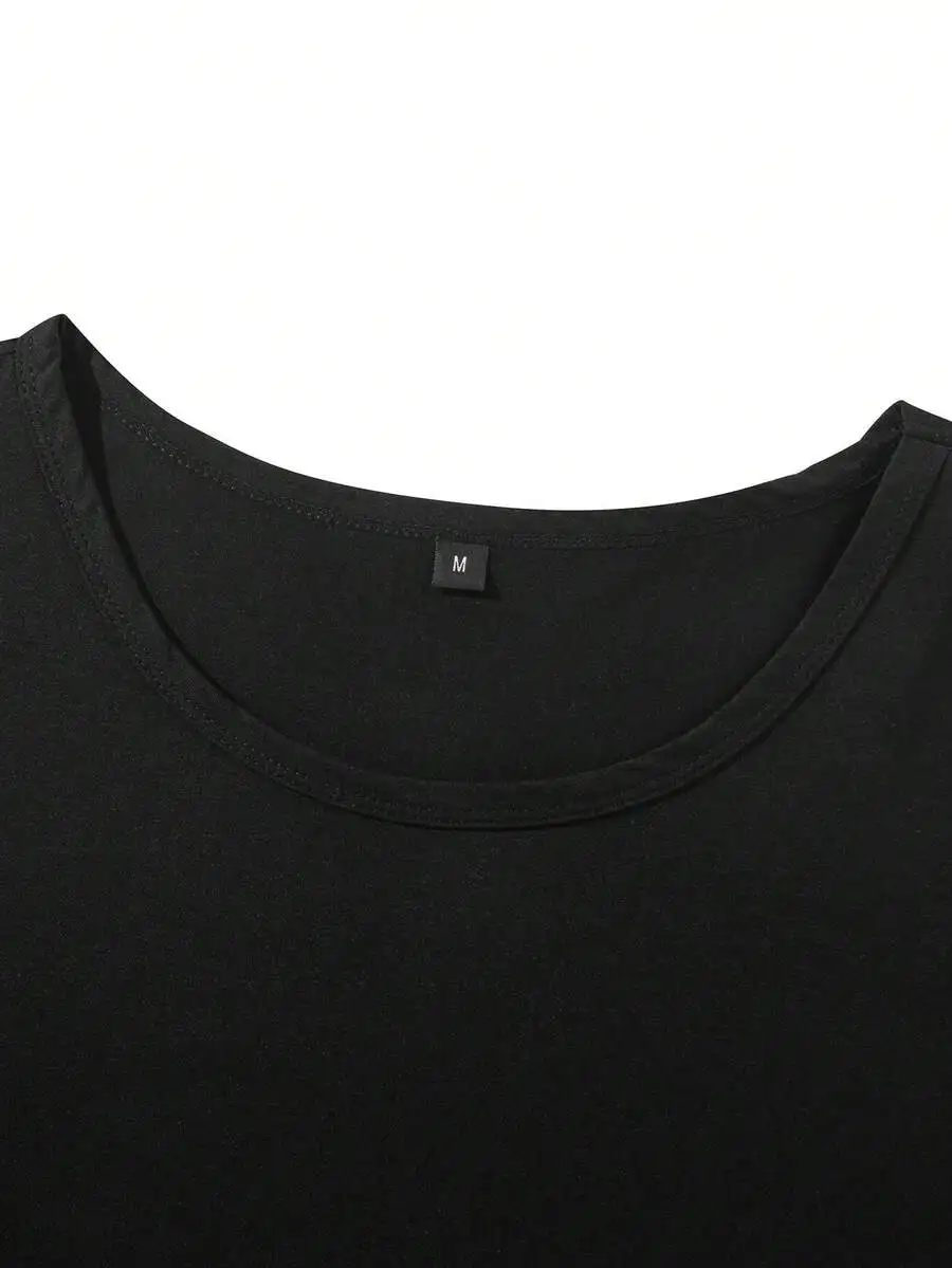 Men's Summer Casual Loose Scoop Neck Short Sleeve T-Shirt