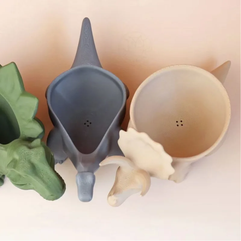 3D Printed Dinosaur Succulent Planter & Storage Jar Small Plants Pot with Drainage Hole Creative Home Office Desk Decor