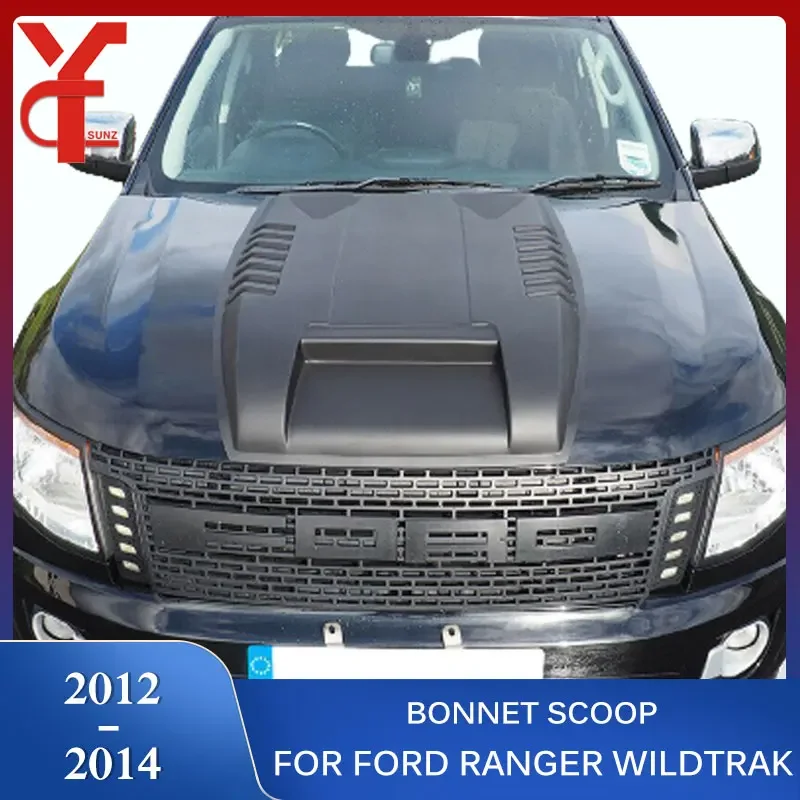 Front Bonnet Scoop Hood Cover ABS Car Accessories For Ford Ranger T6 2012 2013 2014 Wildtrak T6