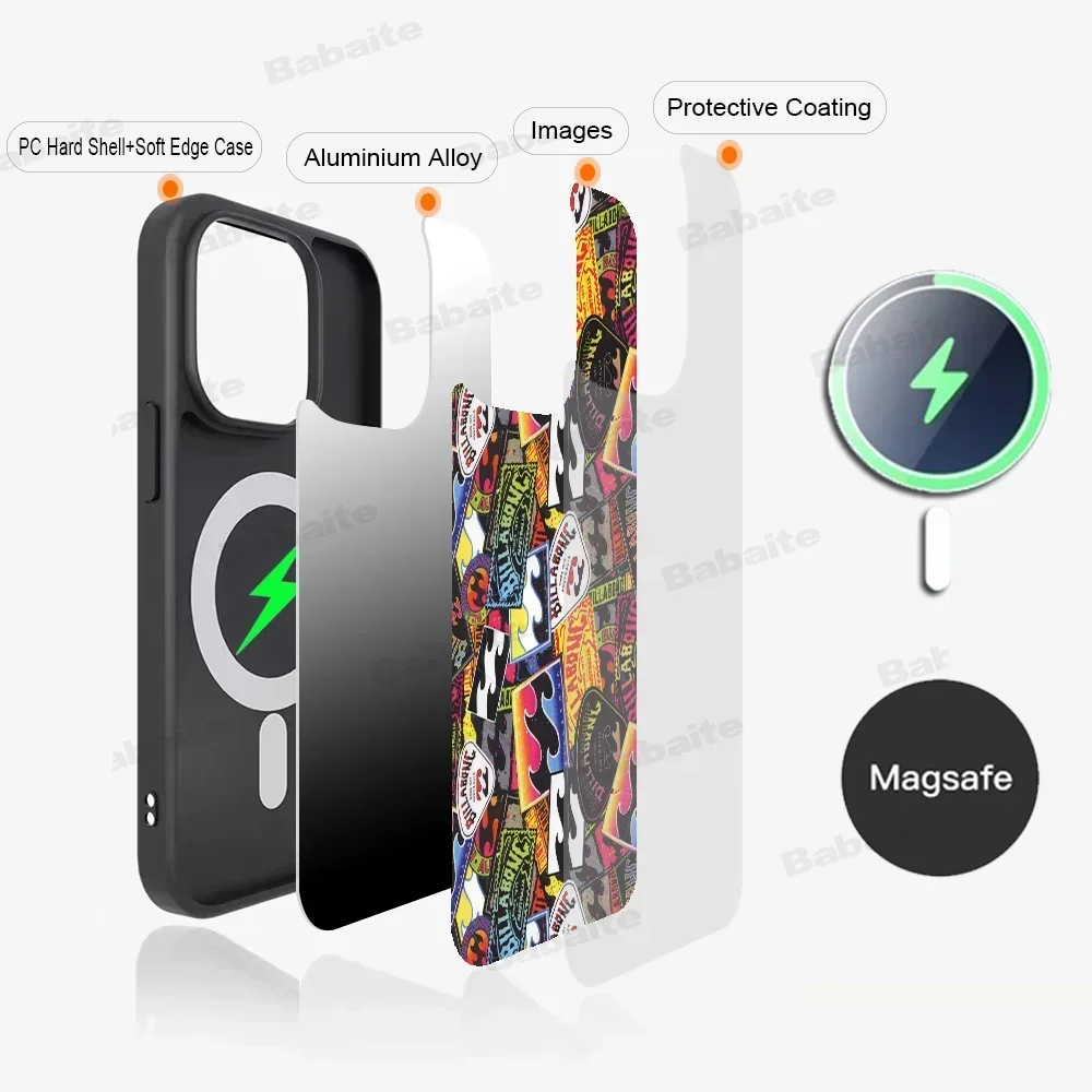 C-Casual-S-Surfing-B-Billabonges Phone Case Magnetic For iPhone 14 13 12 11 15 Pro Max Plus Mini For Magsafe Wireless Charge