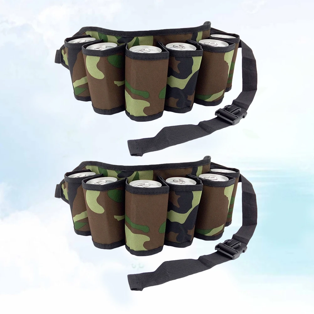 

2 Pcs Mountaineering Beer Belt Waist Bag for Climbing Holder Outdoor Oxford Containing Storage