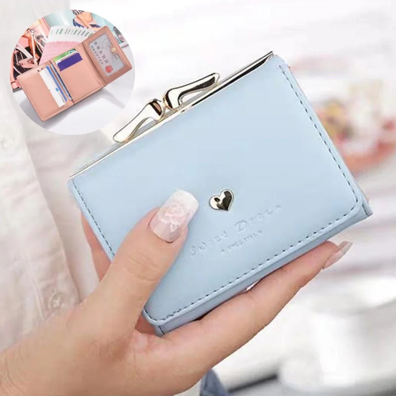 

2025 New Purse Female Short Korean Version Of Students Fresh Folding Mini Metal Wallet Cute Animal Purse