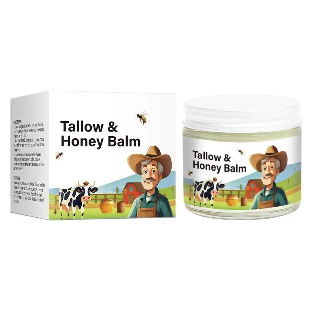 Balsamo per il viso al manzo montata Tallow e miele Idratante per la pelle Assorbimento rapido Erba Fed Crema per il viso organica con finitura erba Lozione per il corpo