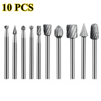 10/12Pcs 3mm HSS Titanium Dremel Routing Rotary Milling Rotary File Cutter Wood Carving Carved Knife CutterDrill Bit Tools Set