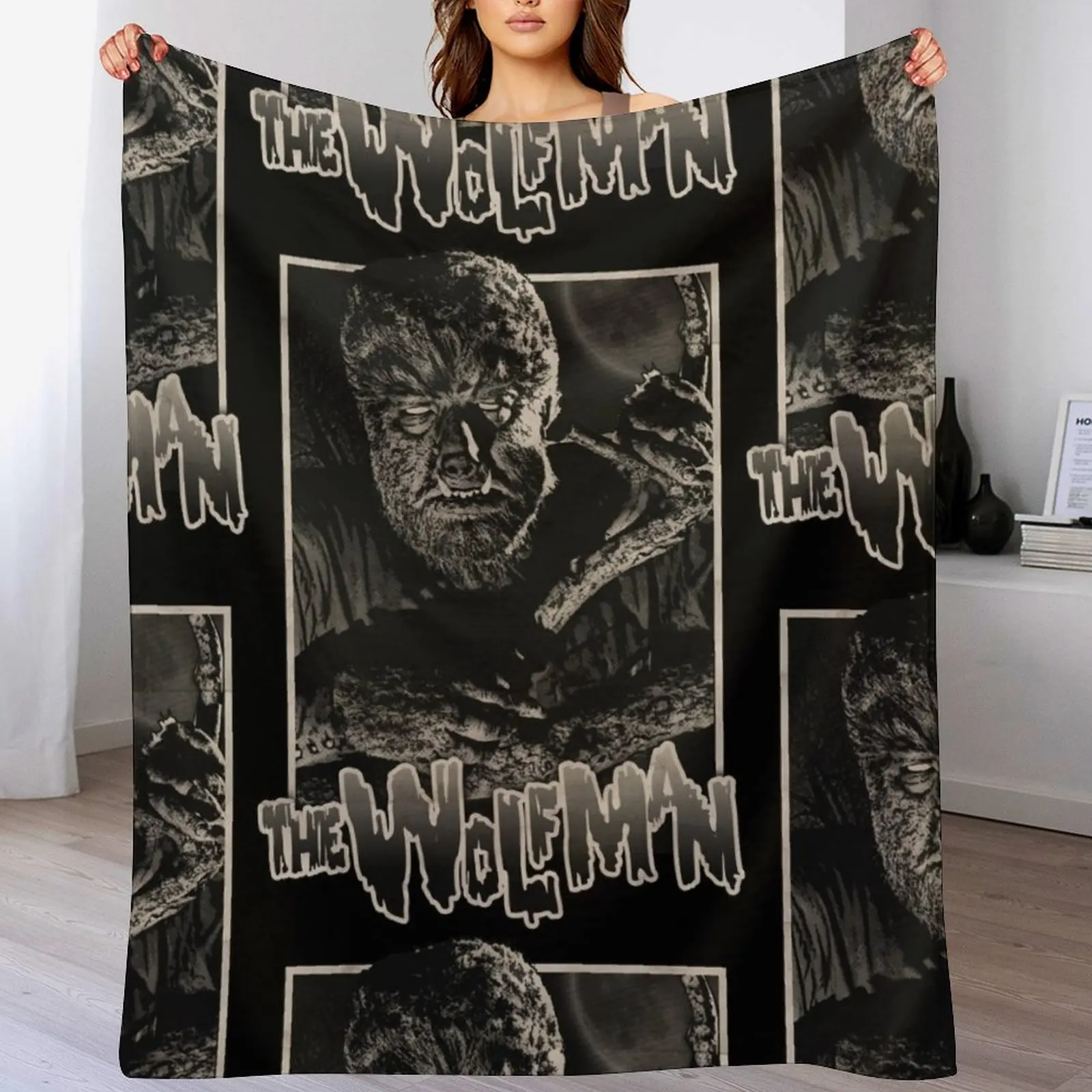 

The Wolfman, wolfman, wolf man, werewolf Throw Blanket Easy Care Comfortable Blanket for Couch