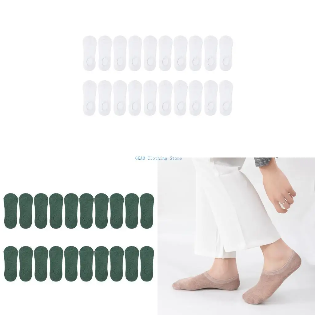 

N0PE Women Men No Show Socks Low Cut Ankle Socks None Slip Invisible Flat Boat Socks Casual Short Socks 10Pairs for Work Home
