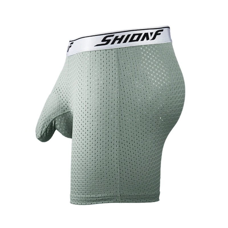 

Big Bulge Man Shorts Men's Separation Underwear Breathable Mesh Scrotal Support Large Size Long Boxer Elephant Trunk Nose 남성용팬티
