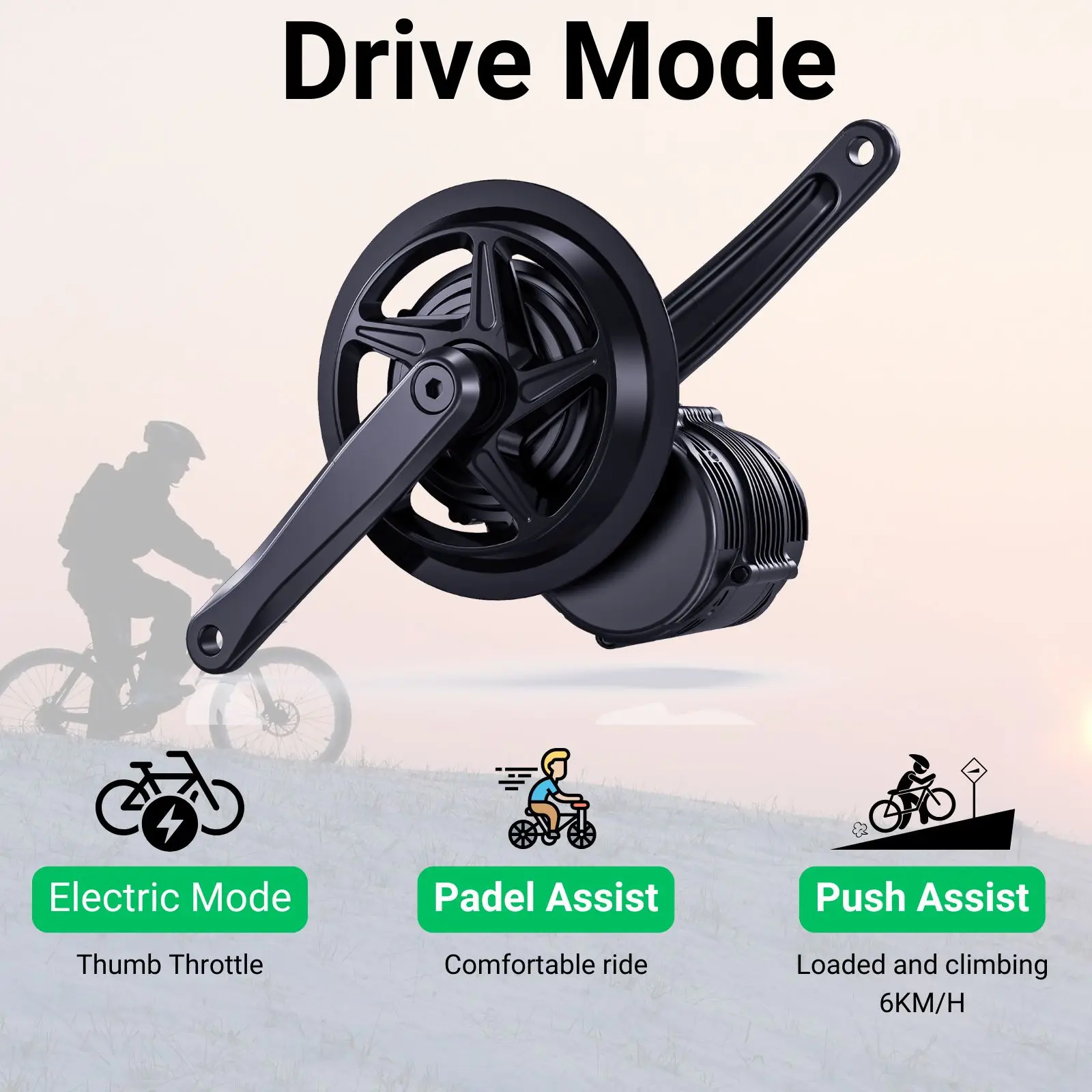 طقم تحويل EBIKE مع بطارية - TONGSHENG TSDZ8 750W دراجة كهربائية متوسطة المحرك محرك قوي (أحدث البرامج الثابتة لمستشعر عزم الدوران)