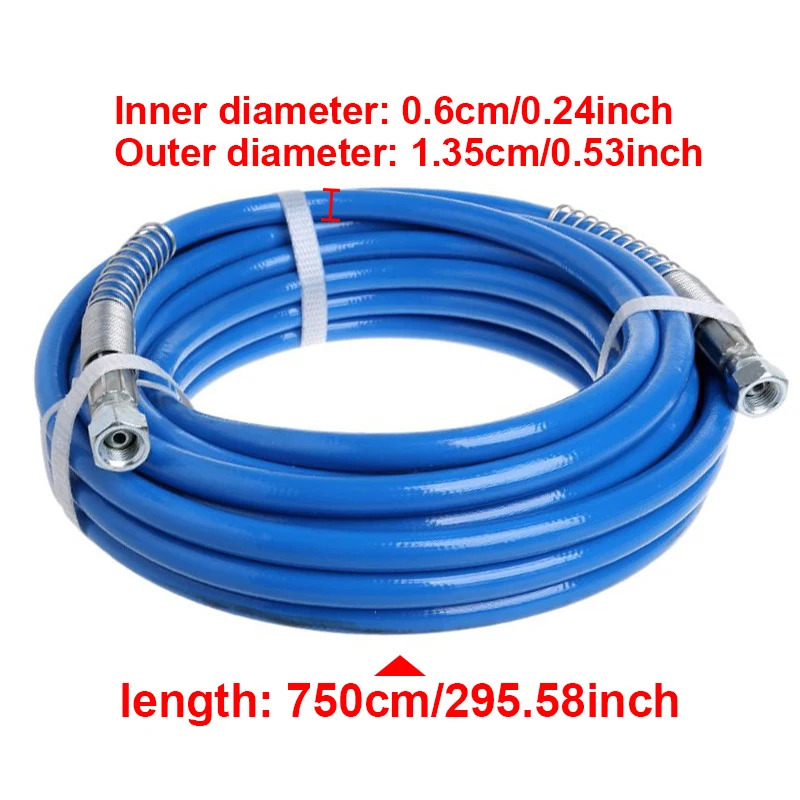 Трубка для мойки высокого давления 7,5 м, 5000 фунтов на квадратный дюйм, безвоздушный распылитель, шланг для краски с насадкой, пистолет-распылитель, шланг для очистки воды, инструмент