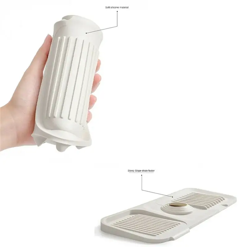 A26F-2PCS Silicone Faucet Splash Pad Bathroom Kitchen Mat Anti-Splash Drain Pad Faucet Bottom Waterproof Thickening