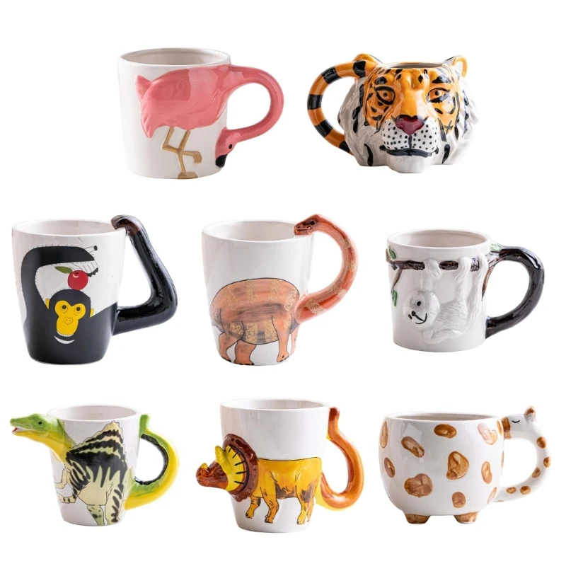 

Hand Painted 3D Animal Ceramic Mug Elegant 3D Animal Handmade Ceramic Mugs for Unique Drinkware Collections Dropshipping