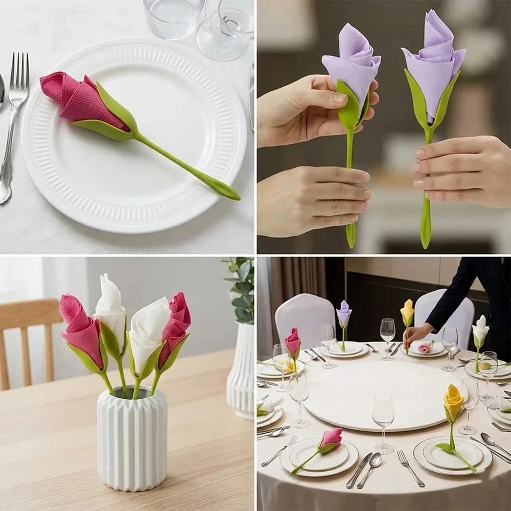1-20Pcs Floral Napkin Caddy for Wedding Party Events - Stylish Centerpiece Home Dining Decor Accessory