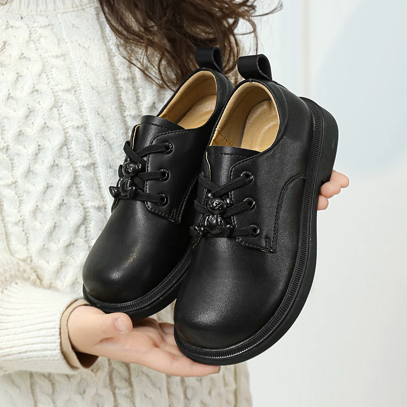 

Kids School Performance Shoes Girls Leather Size 26-38 Comfort Cushioned Insole Durable Rubber Sole Classic Princess Dress Pumps
