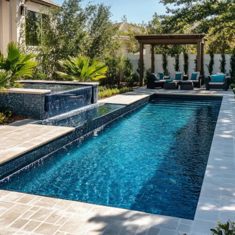 Luxury House Hotel Villa Party Overflow Large Spa Swim Pool Fiber Glass Outdoor Inground Fiberglass Big Swimming Pools
