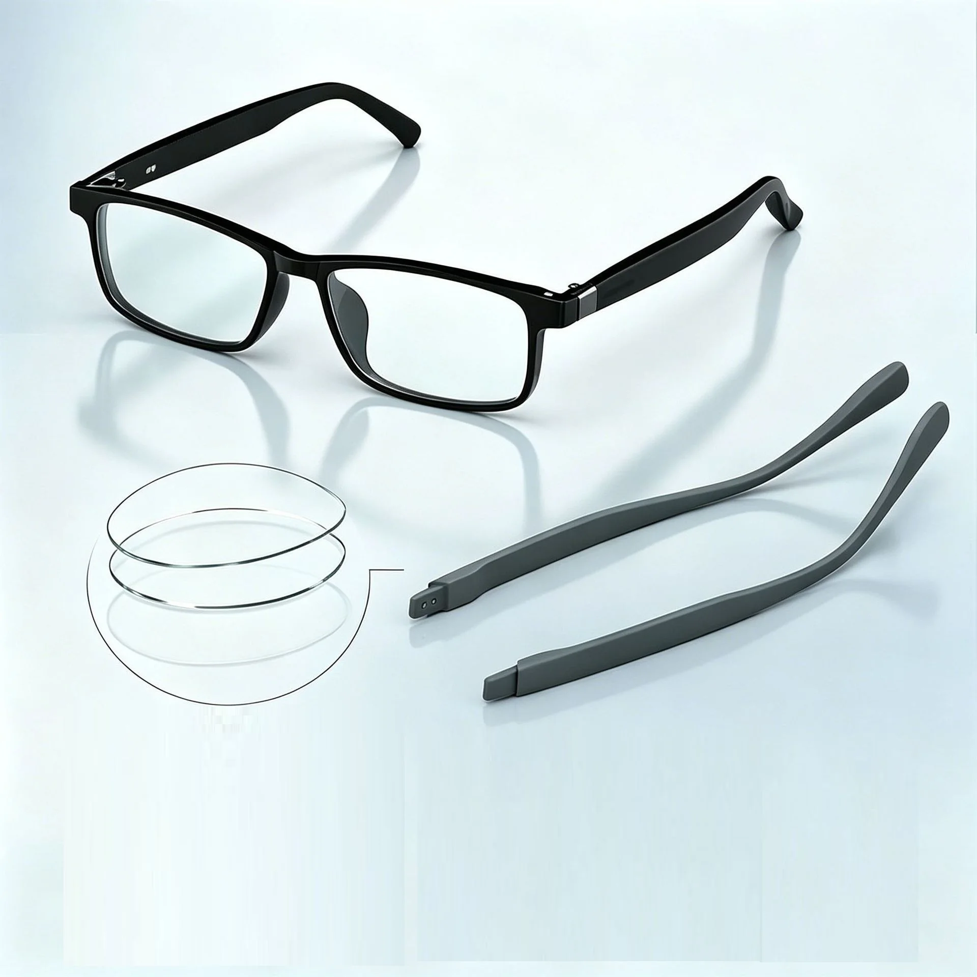New Wireless Headphones Bluetooth Headset Smart Eyewear Square frame Glasses Anti-Blu-ray innovative replaceable frame Glasses