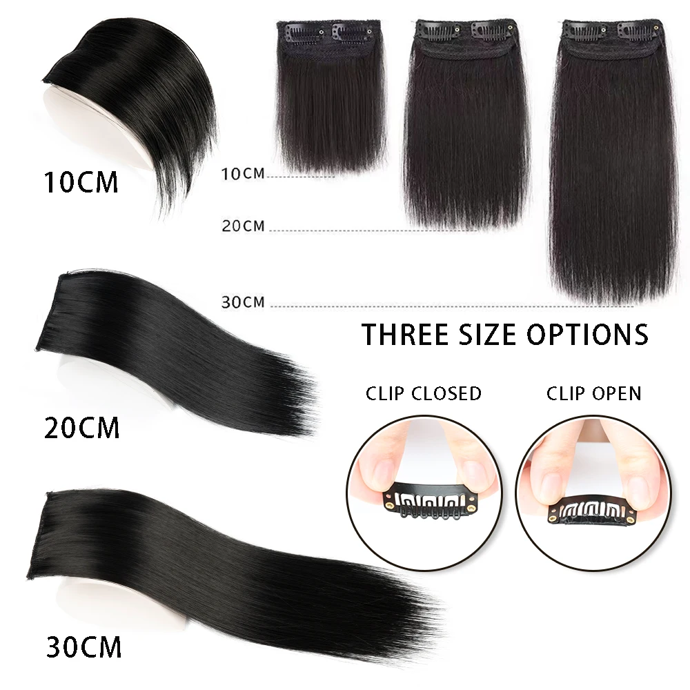 Synthetic 2Clips Hair Invisable Seamless Hair Pads In One Piece Increase Hair Volume Hair Extensions Top Side Cover Hairpiece