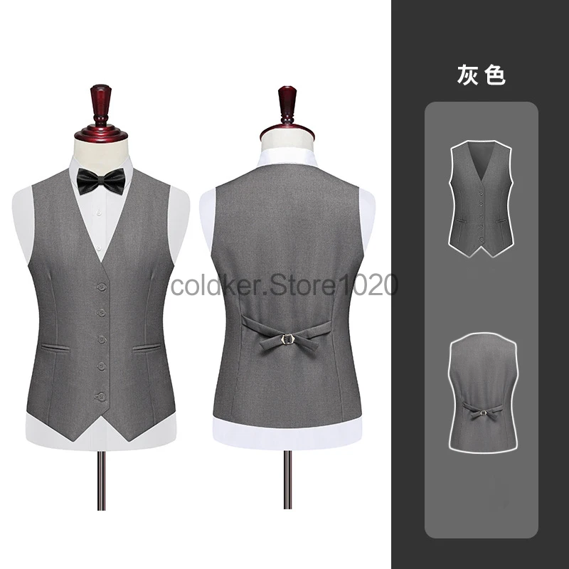 

6xlSpring Summer Men Suit Vest Sleeveless Vest with Adjustable Waist Single Breasted Waistcoat Solid Color Business Vest Wedding