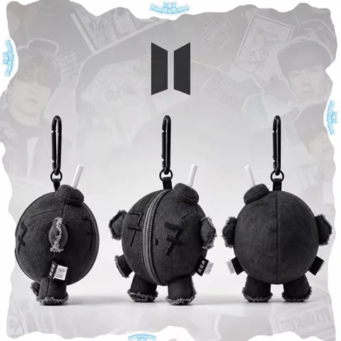 【In Stock】B-T-S World Tour Arirang Keychain Custom Black Denim Plush Doll Kawaii Collection Birthday Gift  For Fans