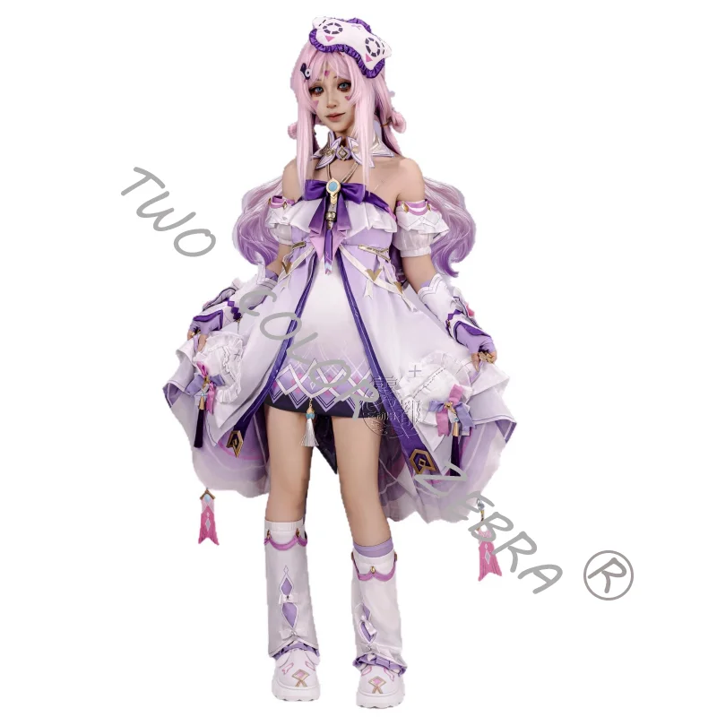 Genshin Impact Citlali Cosplay Pajamas Costume New Skin Cute Purple Dress Wig and Props Full Set for Women Halloween Roleplay view 3