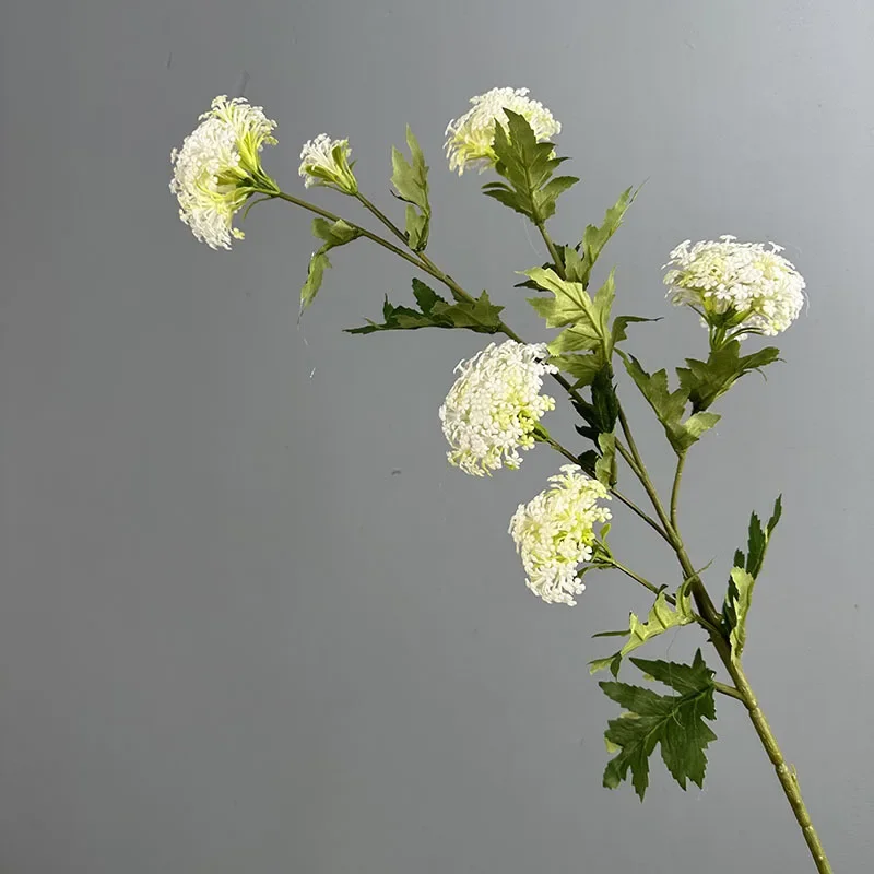 4/5 Stück Simulations-Schneeballzweig mit 6 Köpfen, Kunststoff-Lila-Blumen, Künstliche Holz-Hortensie, Kunstblume, Schlafzimmerdekoration – Detail 3