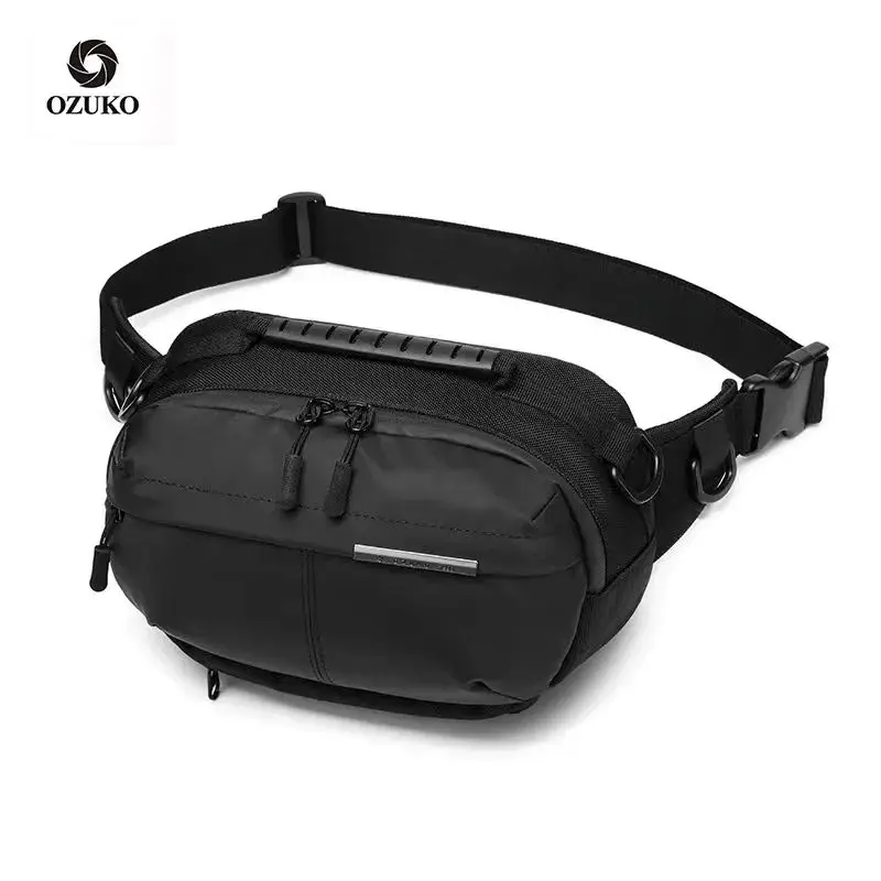 Bolsa de ombro Oxford impermeável masculina, grande capacidade, ao ar livre, esportiva, peito casual, nova