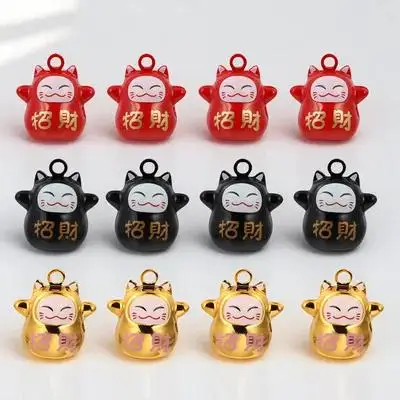 

1Set Fortune Cat Bell Small Bells Red Black Golden DIY Jewelry Pendant for Keychain Backpack Bracelet Small Bell