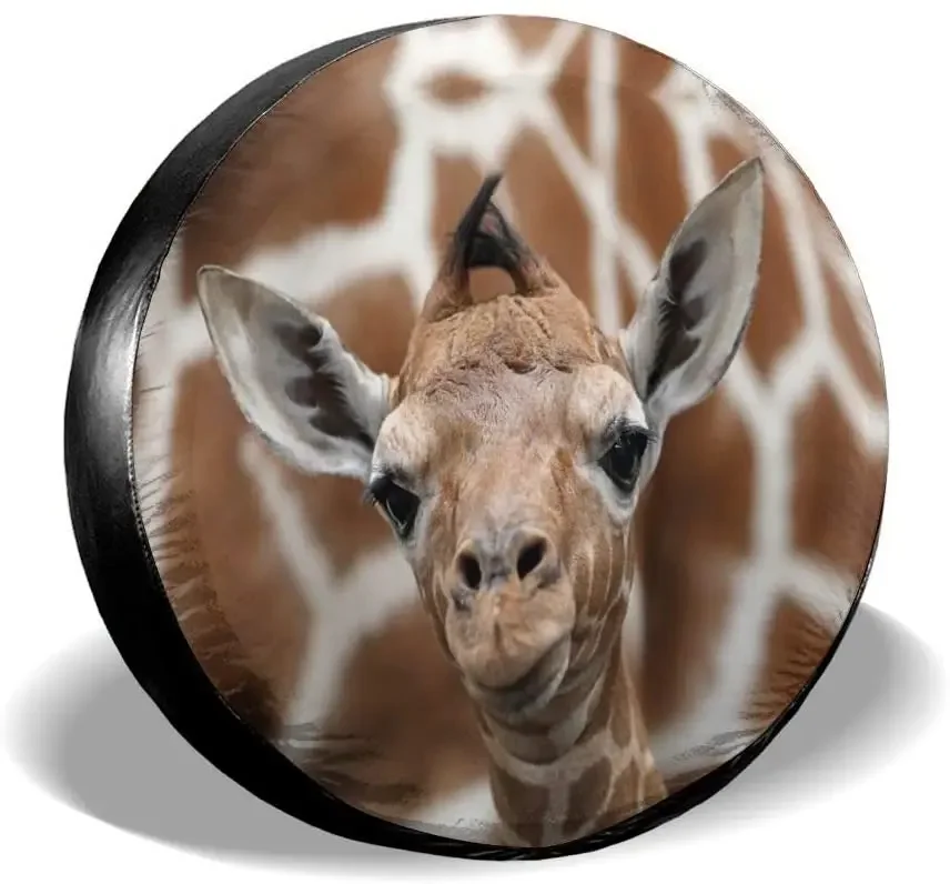 Foruidea Giraffe Spare Tire Cover Waterproof Dust-Proof UV Sun Wheel Tire Cover Fit for Car,Trailer,