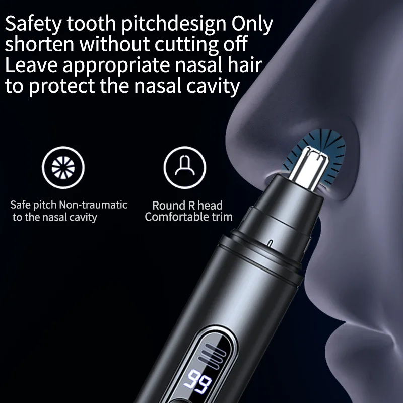 Nose Hair Trimmer Painless Clipper Nose Ear Hair Eyebrow Portable Trimmer For Men Women Electric Rechargeable Nose Hair Trimmer