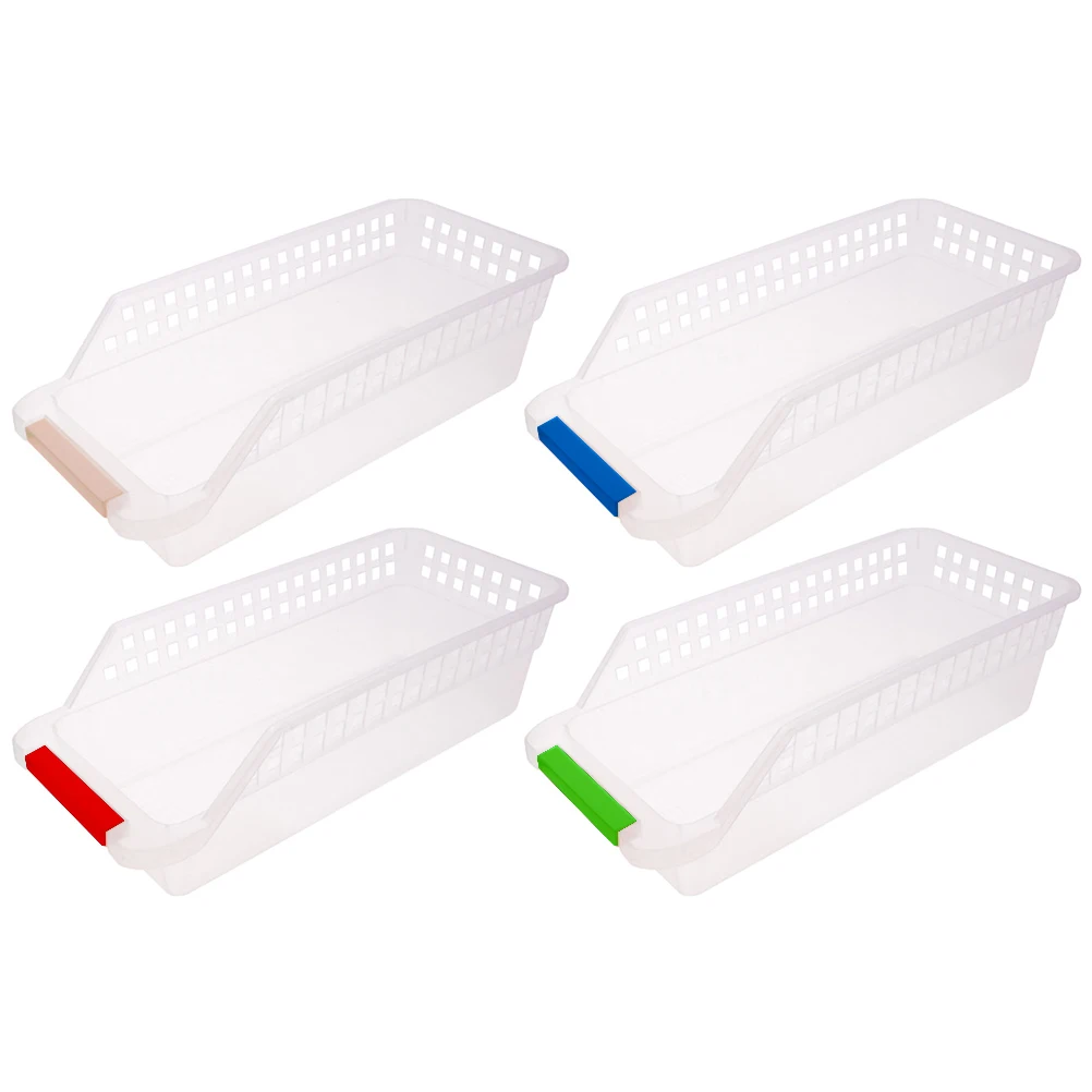 

4 Pcs Slim Drawer Storage Box Plastic Containers for Clothes Home Basket ganizer Toy Storage Solution Fruit Drink Bottle Holder