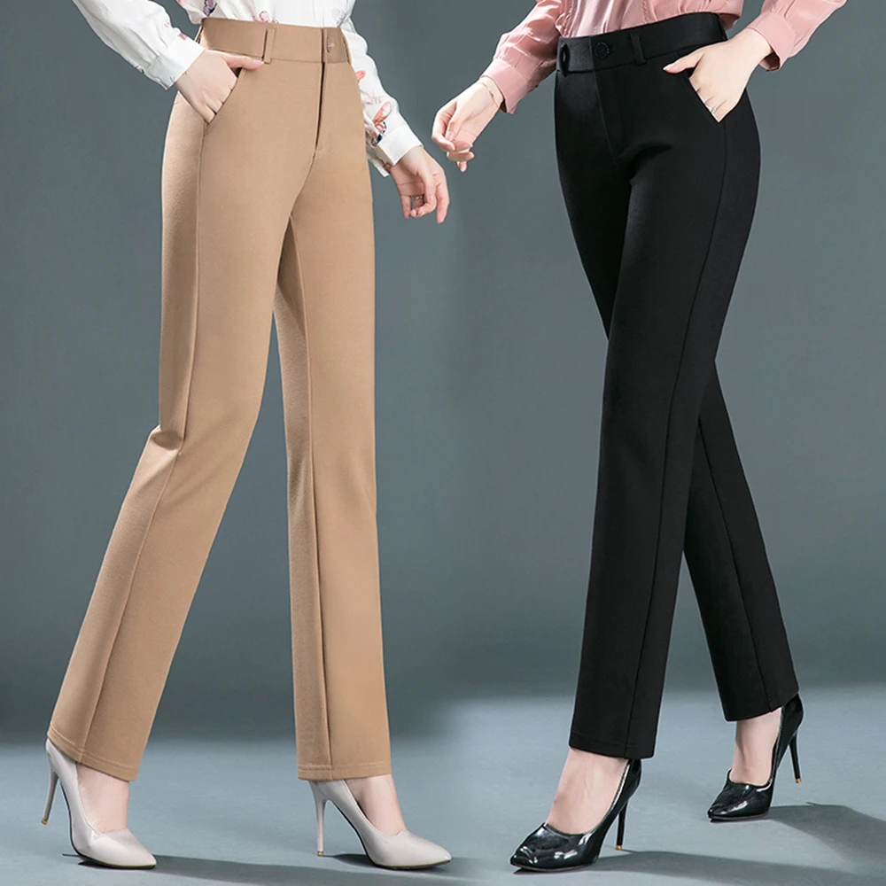 High-QualityWomen\'s Spring and Autumn Elastic High Waist Thin Straight Pants Knitted Extra Large CasualLeggings Y2k Pants S-10XL