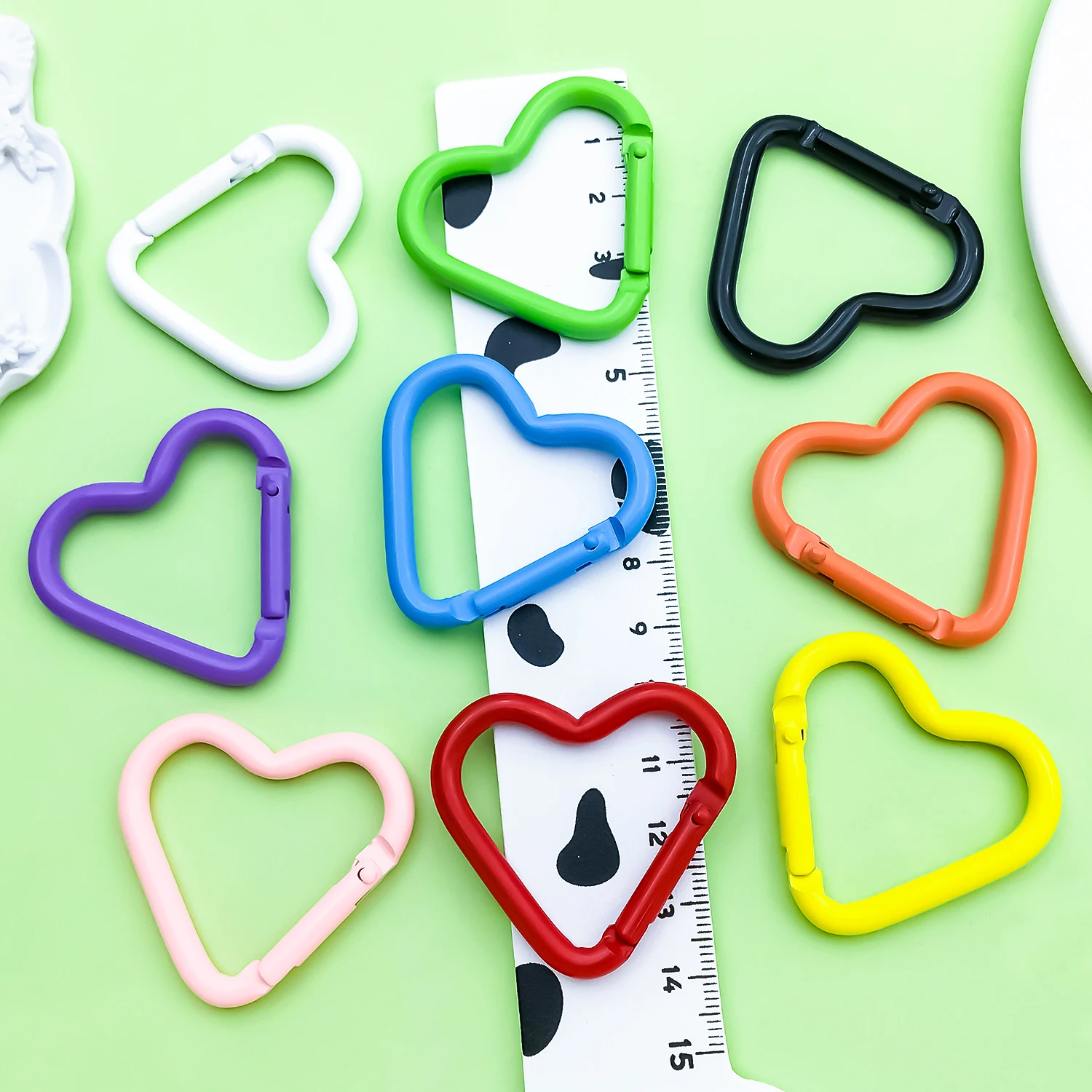 10pcs 41x44mm Alloy Colorful Peach Love Heart-Shaped Keychain Suitable For DIY Handmade Handbag Key Holder Jewelry Ornament view 5