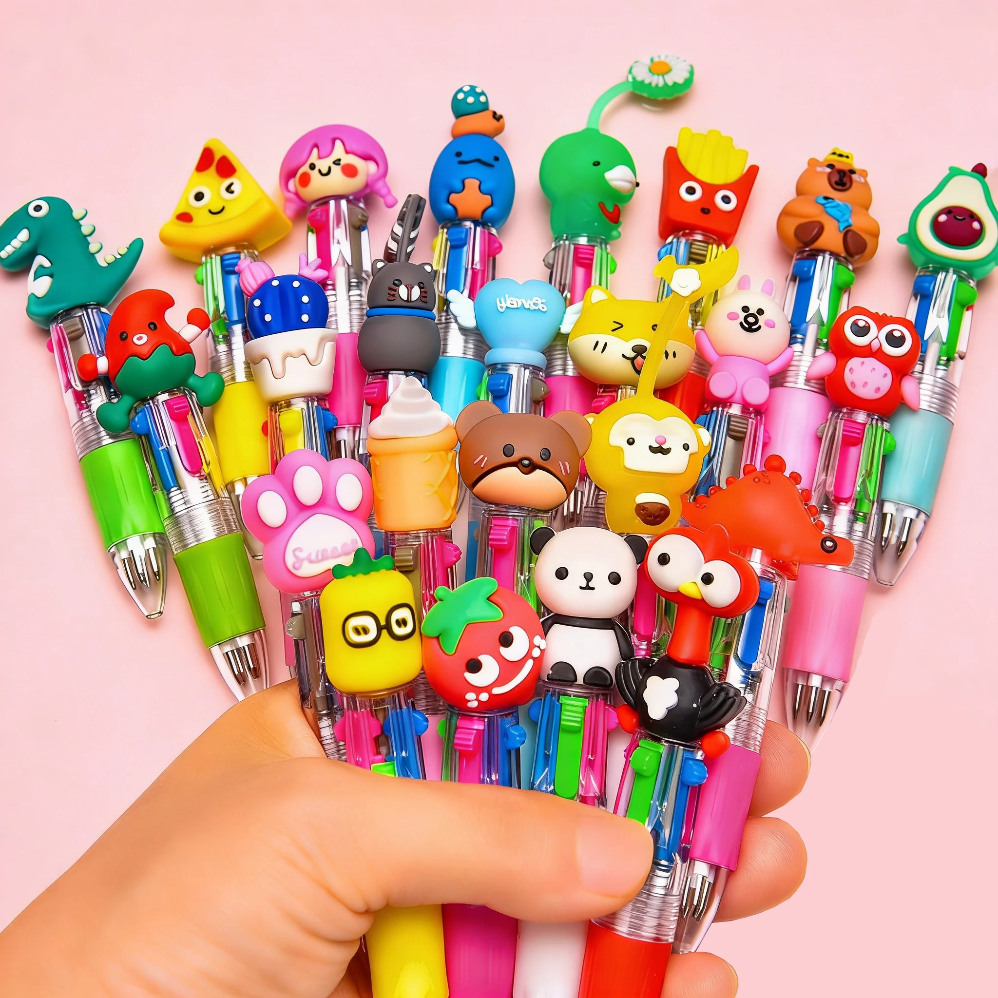 5/10/15pcs Cute Multicolor Pens in One 4-in-1 Bulk Ballpoint for Kids Birthday Party Favors Kawaii Gift Classroom Prize Supplies