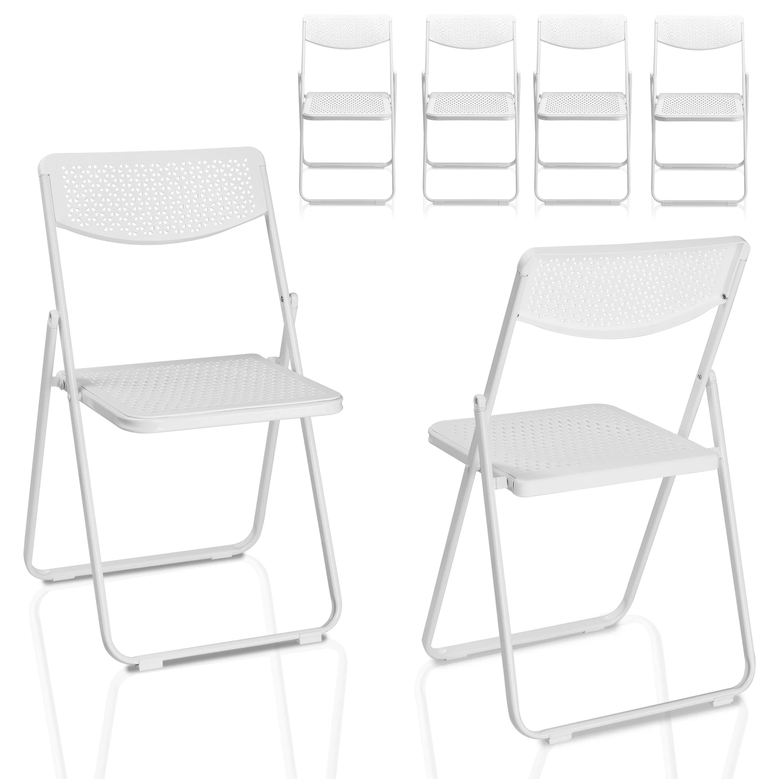 6 Pack Plastic Folding Chairs, Lightweight Stackable, Portable Event Seats for Indoor Outdoor Home Party Picnic School Wedding.