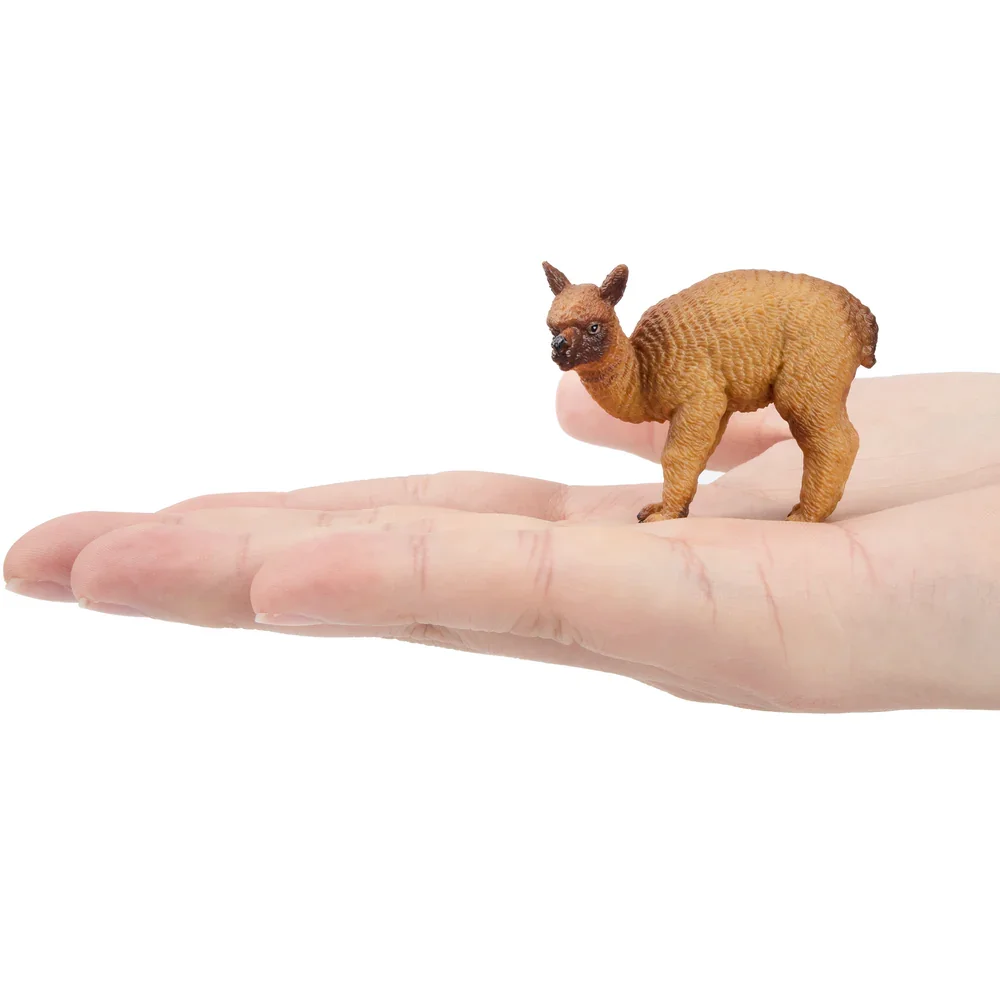 

Toymany Brown Alpaca Baby Wildlife Animal Model Toy - Simulation Standing Action Figurine Miniature Doll for Children's Gift