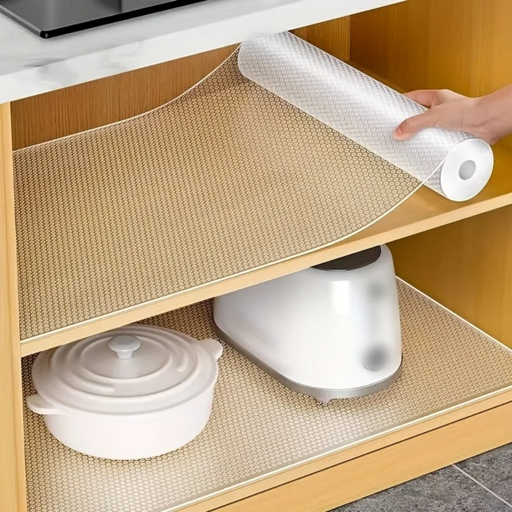 Water Drop Pattern Kitchen Cabinet Liner Eva Waterproof Refrigerator Mat Placemat Non-Sticky Easy to Clean Drawer Liner Moisture