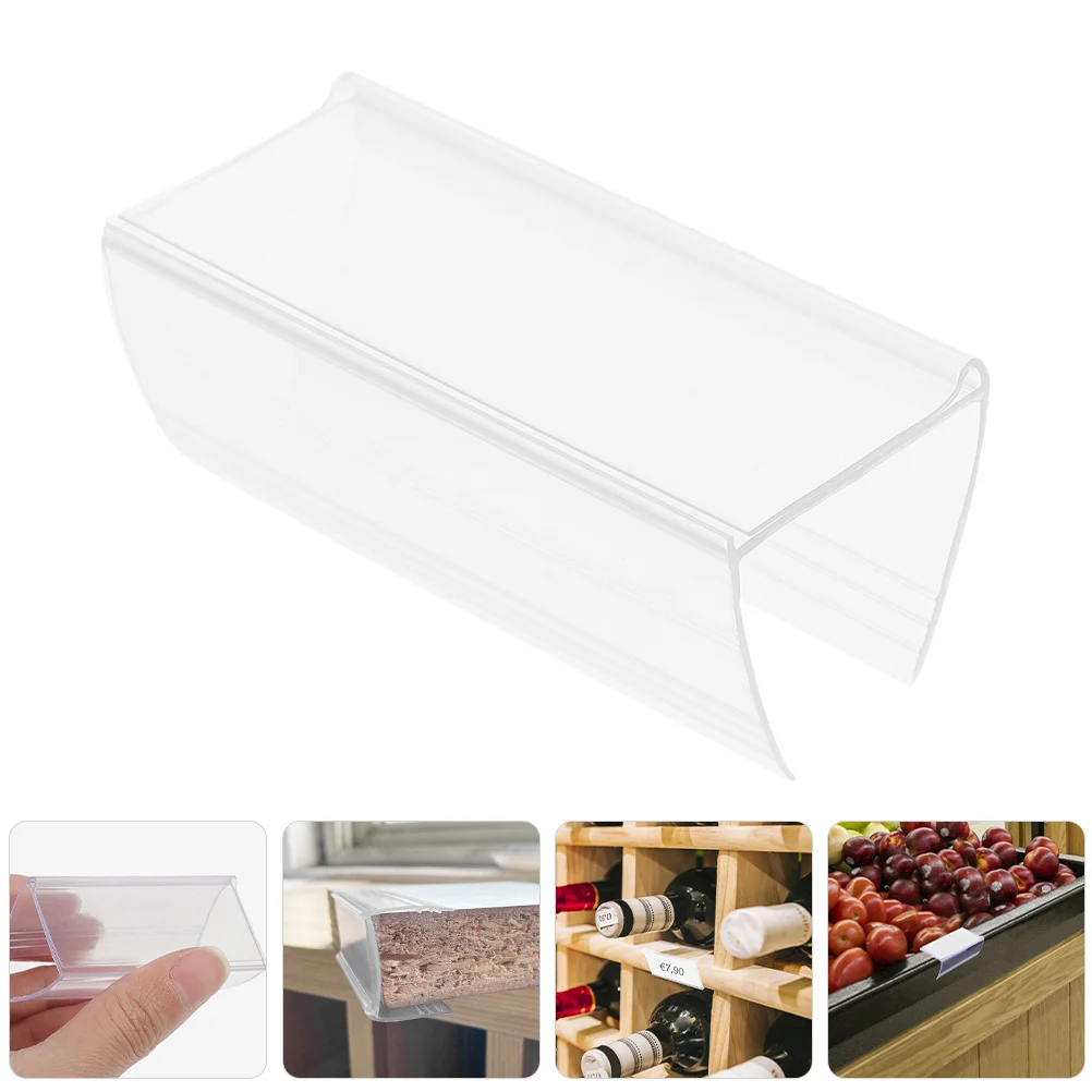 60 قطعة حامل شارة السعر الشفاف حامل عرض اللافتات لمحلات البيع بالتجزئة في السوبر ماركت حامل اللافتات