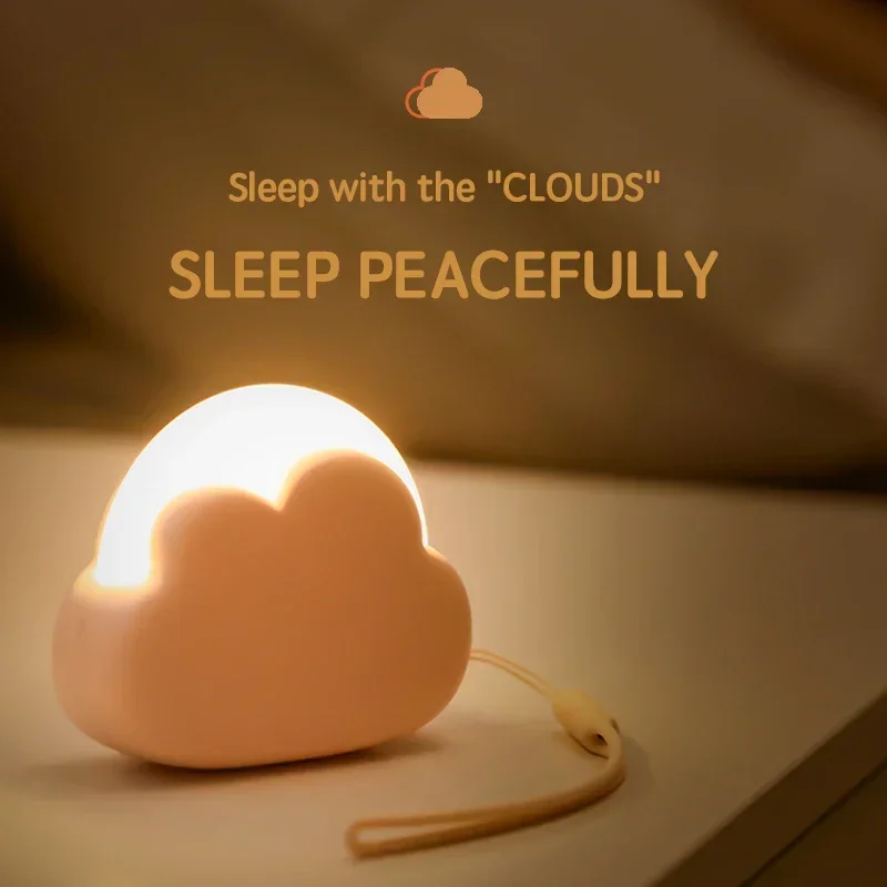 LED Cloud Night Light, Mini ornamento, abajur, luzes de leitura, quente, iluminação suave para quarto, desktop